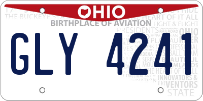 OH license plate GLY4241