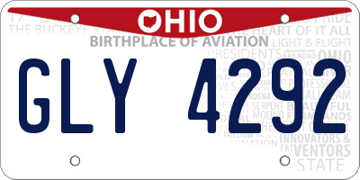 OH license plate GLY4292