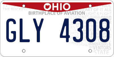 OH license plate GLY4308