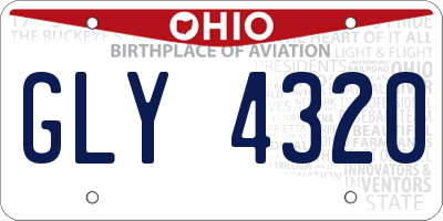 OH license plate GLY4320