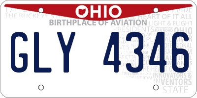 OH license plate GLY4346