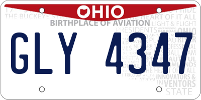 OH license plate GLY4347