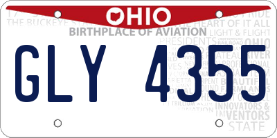 OH license plate GLY4355