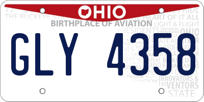 OH license plate GLY4358