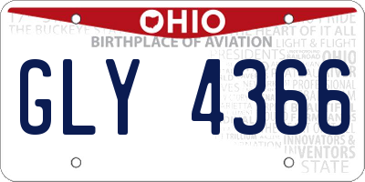 OH license plate GLY4366