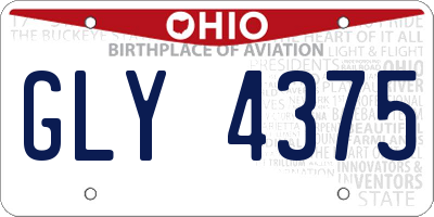 OH license plate GLY4375