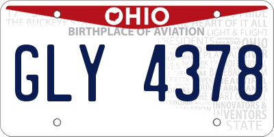 OH license plate GLY4378