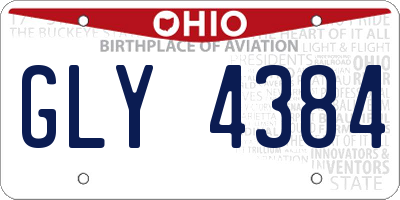 OH license plate GLY4384