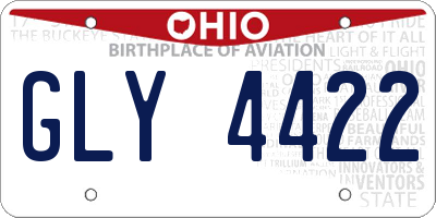OH license plate GLY4422
