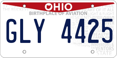 OH license plate GLY4425
