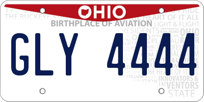 OH license plate GLY4444