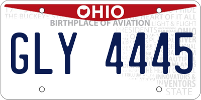 OH license plate GLY4445