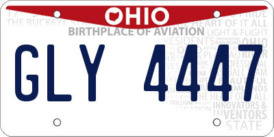 OH license plate GLY4447