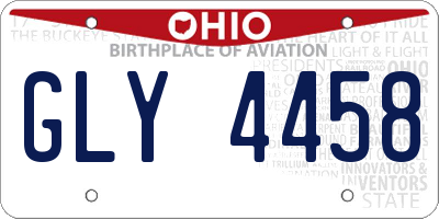 OH license plate GLY4458