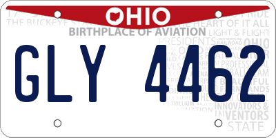 OH license plate GLY4462