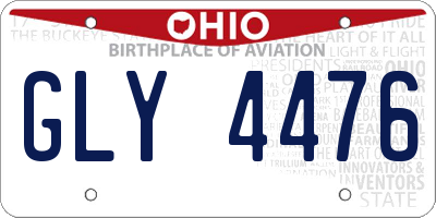 OH license plate GLY4476