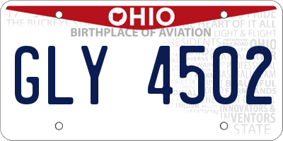 OH license plate GLY4502