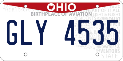OH license plate GLY4535