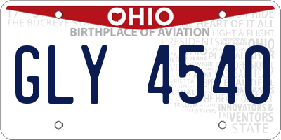 OH license plate GLY4540