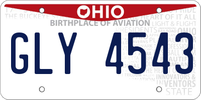 OH license plate GLY4543