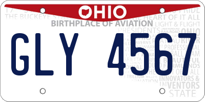 OH license plate GLY4567