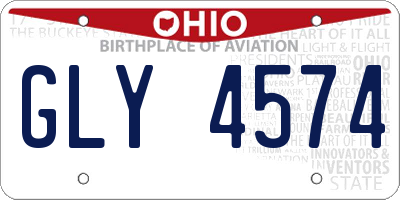 OH license plate GLY4574