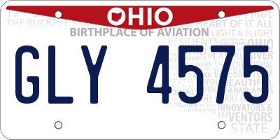 OH license plate GLY4575