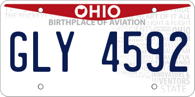 OH license plate GLY4592
