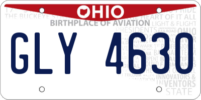 OH license plate GLY4630