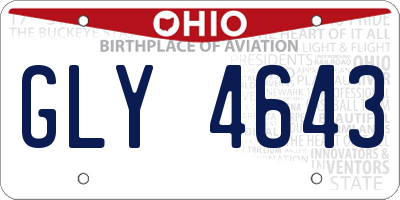 OH license plate GLY4643