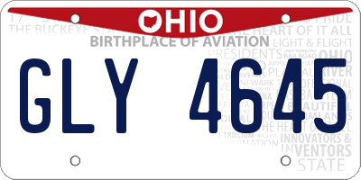 OH license plate GLY4645