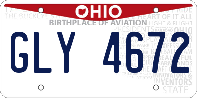 OH license plate GLY4672