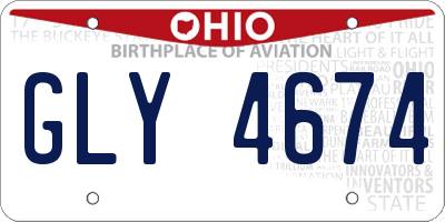 OH license plate GLY4674