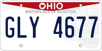 OH license plate GLY4677