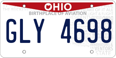 OH license plate GLY4698
