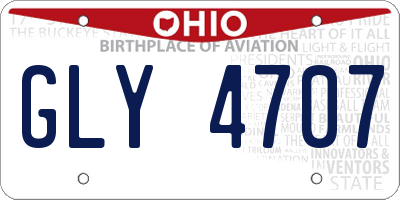 OH license plate GLY4707