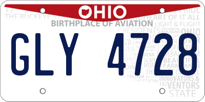 OH license plate GLY4728