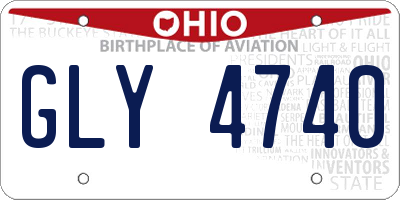 OH license plate GLY4740
