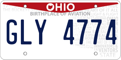 OH license plate GLY4774