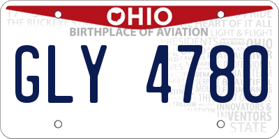 OH license plate GLY4780