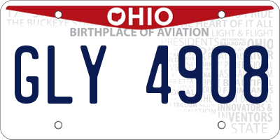 OH license plate GLY4908