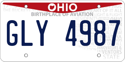 OH license plate GLY4987