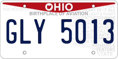 OH license plate GLY5013
