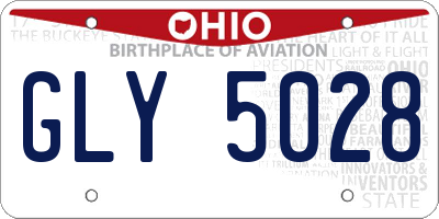 OH license plate GLY5028