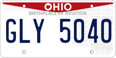 OH license plate GLY5040
