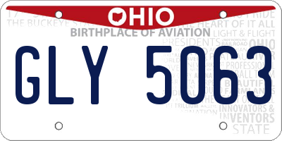 OH license plate GLY5063