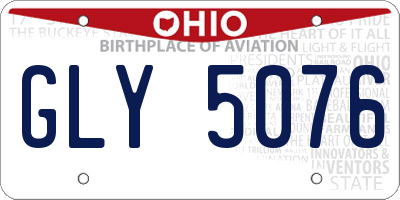 OH license plate GLY5076