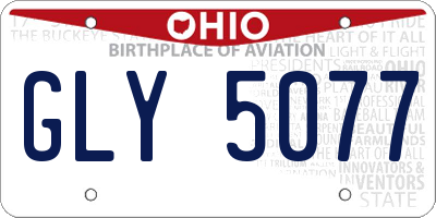 OH license plate GLY5077
