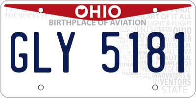 OH license plate GLY5181