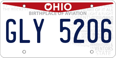 OH license plate GLY5206